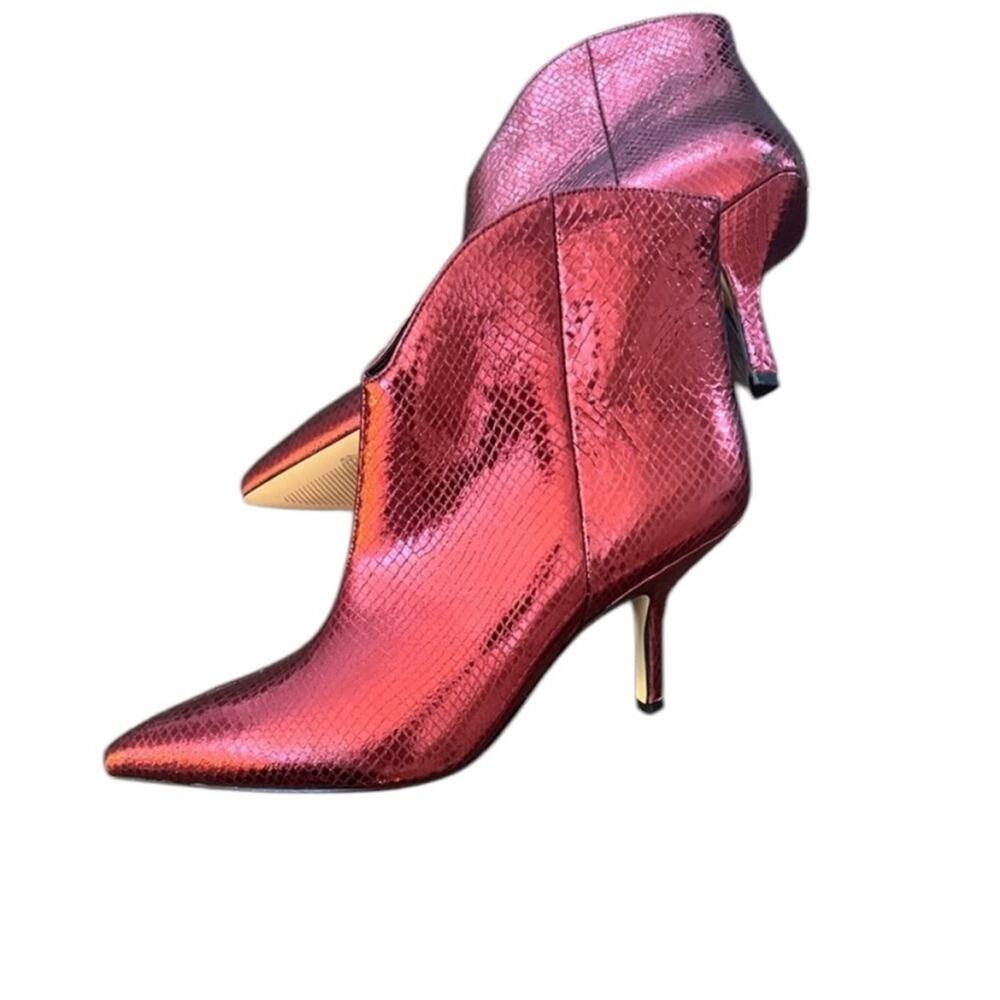 Nwot Marc Fisher Haylian Pointy Toe Bootie Red Sn… - image 8